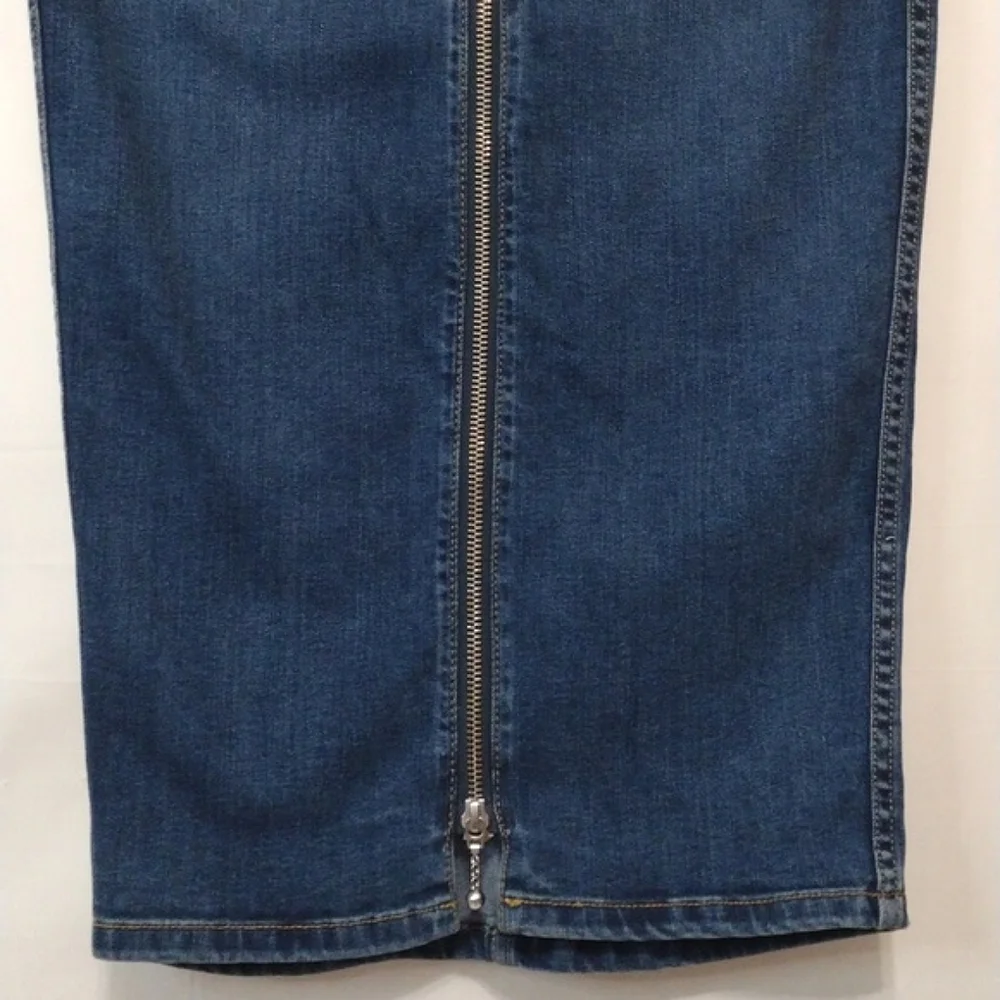 Current/Elliott High Waist Hip-Fitted Pencil Denim Skirt Waist 23 Full Zip Sexy